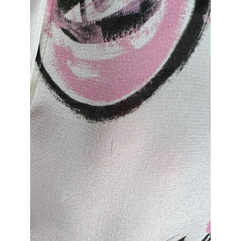 Alice + Olivia x Blair Z Willa Placket Silk Pop Art Button Down Blouse Top Small - Picture 6 of 14